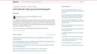 
                            6. Is the Adda 247 video course for banking good? - Quora