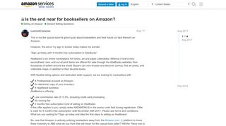 
                            5. Is the end near for booksellers on Amazon? - General Selling ...