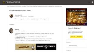 
                            2. Is The Obsidian Portal Down? - Obsidian Portal Community Forums