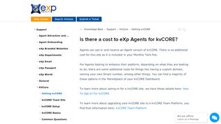 
                            7. Is there a cost to eXp Agents for kvCORE? - eXp Realty