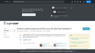 
                            4. Is there a default password of Kali Linux OS after first ...