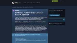 
                            3. Is There A Full List Of Steam Client Launch Options? :: Steam ...