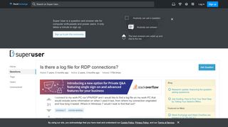 
                            8. Is there a log file for RDP connections? - Super User
