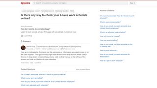 
                            1. Is there any way to check your Lowes work schedule online? - Quora