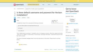 
                            4. Is there default username and password for Horizon installation ...