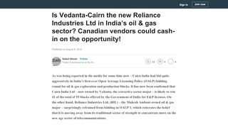 
                            7. Is Vedanta-Cairn the new Reliance Industries Ltd in India's oil ...