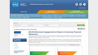 
                            6. ISA 810 (Revised), Engagements to Report on Summary ...