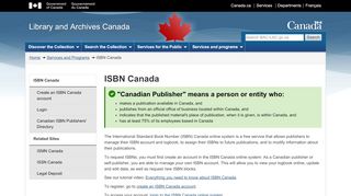 
                            1. ISBN Canada - Library and Archives Canada