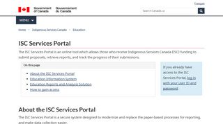 
                            6. ISC Services Portal - Canada.ca