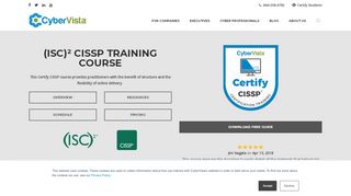 
                            3. (ISC)² Approved Live Online CISSP Training Course | CyberVista