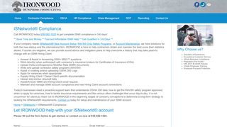 
                            7. ISNetworld® Compliance - IRONWOOD