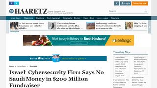 
                            6. Israeli cybersecurity firm says no Saudi money in $200 million ...