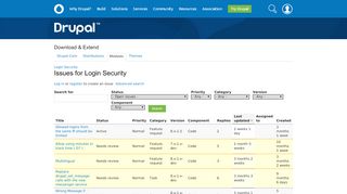 
                            1. Issues for Login Security | Drupal.org