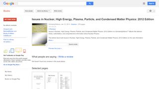 
                            8. Issues in Nuclear, High Energy, Plasma, Particle, and Condensed ...