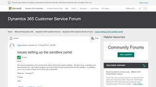 
                            1. issues setting up the sandbox portal - Dynamics 365 for ...