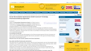 
                            2. Ist der Stromanbieter Systemstrom GmbH insolvent ...