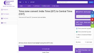 
                            2. IST to CST Time Converter - Greenwich Mean Time