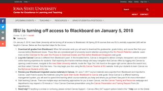 
                            4. ISU is turning off access to Blackboard on January 5, 2018 ...