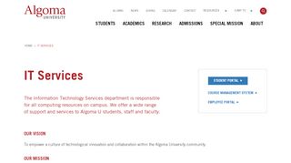 
                            1. IT Services - Algoma University