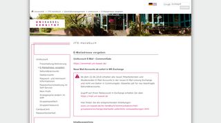 
                            2. ITS-Handbuch: E-Mailadresse vergeben - Uni Kassel