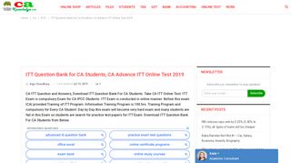 
                            3. ITT Question Bank for CA Students, CA Advance ITT Online ...