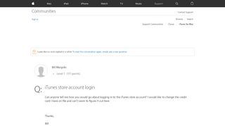 
                            3. iTunes store account login - Apple Community