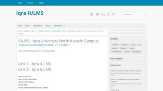 
                            6. IULMS - Iqra University North Karachi Campus | …