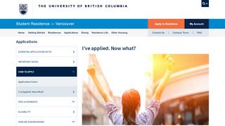 
                            7. I've applied. Now what? - UBC Vancouver Housing - University of ...