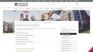 
                            2. I've applied, what's next? - Admissions - Dalhousie University