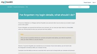 
                            8. I've forgotten my login details, what should I do ...