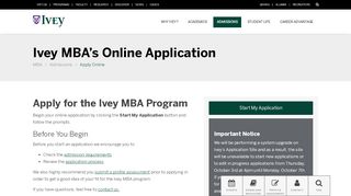 
                            1. Ivey MBA Online Application - Ivey Business School - Western University