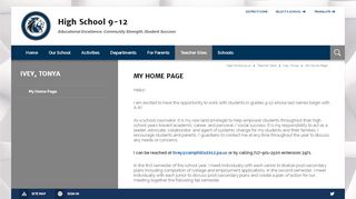 
                            6. Ivey, Tonya / My Home Page - Camp Hill School District