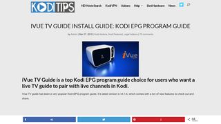 
                            7. iVue TV Guide Install Guide: Kodi EPG Program Guide