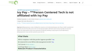 
                            5. Ivy Pay - ***Person Centered Tech is not affiliated with Ivy Pay ...