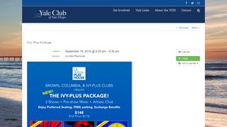 
                            8. Ivy-Plus Package – Yale Club of San Diego