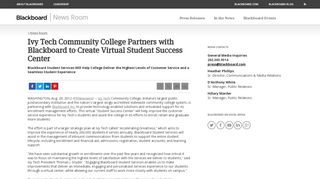 
                            8. Ivy Tech Community College Partners with Blackboard to ...