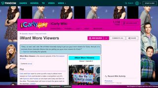 
                            2. iWant More Viewers | iCarly Wiki | FANDOM powered by Wikia