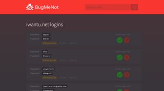 
                            9. iwantu.net passwords - BugMeNot
