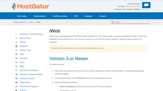
                            6. iWeb | HostGator Support
