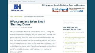 
                            2. iWon.com Website and iWon Email Service Shuts Down