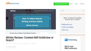 
                            5. iWriter Review: Content Mill Goldmine or Scam? | More Blogging