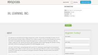 
                            7. IXL Learning, Inc. Company Profile | Recpass