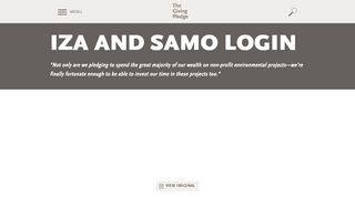 
                            6. Iza and Samo Login - The Giving Pledge