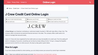 
                            8. J Crew Credit Card Online Login - Online-Login