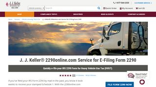 
                            2. J. J. Keller® 2290online.com Service for E-Filing Form 2290