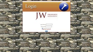 
                            4. J W Property Management Login Screen