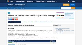 
                            5. J3.x:Joomla 3.8.8 notes about the changed default …