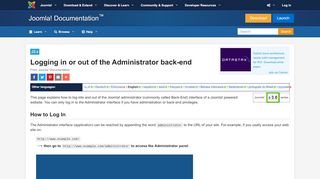 
                            2. J3.x:Logging in or out of the Administrator back-end - Joomla ...