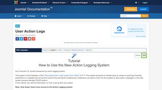 
                            2. J3.x:User Action Logs - Joomla! Documentation