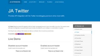 
                            6. JA Twitter - joomla-extensions.demo.joomlart.com